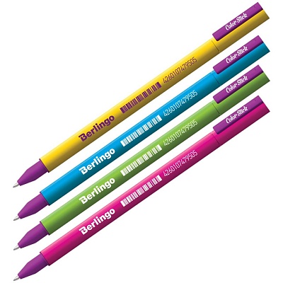 CGp_50101 Ручка гелевая Berlingo &quot;Color Stick&quot; черная, 0,5мм, корпус ассорти