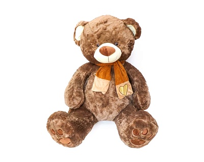 М09899 игрушка мягконабивная Медведь  с шарфом большой