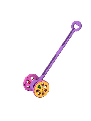760 Каталка «Весёлые колёсики» с шариками (фиолетово-розовая)