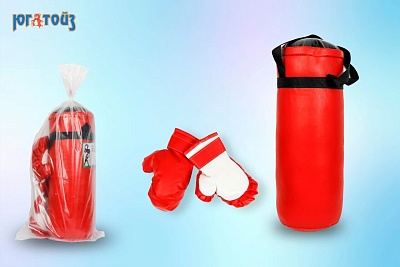 ГР5020 Детский боксерский набор, груша 50*20см, игровые перчатки (цвета в ассортименте)