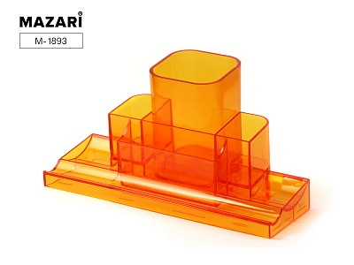 M-1893 Подставка для канцелярских принадлежностей TURRET, прозрачно-оранжевый