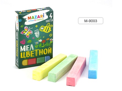 M-9003 Мел цветной, 4 цвета, карт.коробка