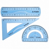067314 Набор чертежный Hatber X-Flex Пластиковый гибкий-Ассорти-