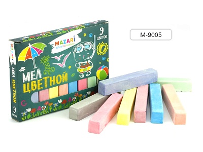 M-9005 Мел цветной, 9 цветов, карт.коробка