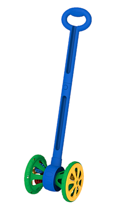 760/1 Каталка «Весёлые колёсики» с шариками (сине-зелёная)